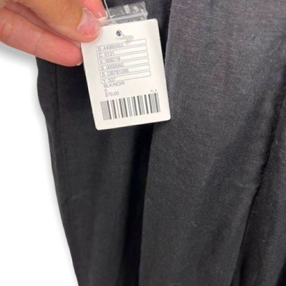 Urban Outfitters UO Straight-Neck Linen Button-Down Jumpsuit Black 0 ~ NWT - Picture 10 of 12